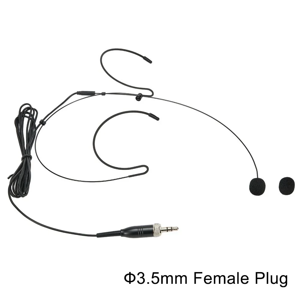 Double Earhook Headset Mic Headworn Microphone 3.5mm 3-pin For 4-pin XLR Connector For SHURE Wireless Microphones