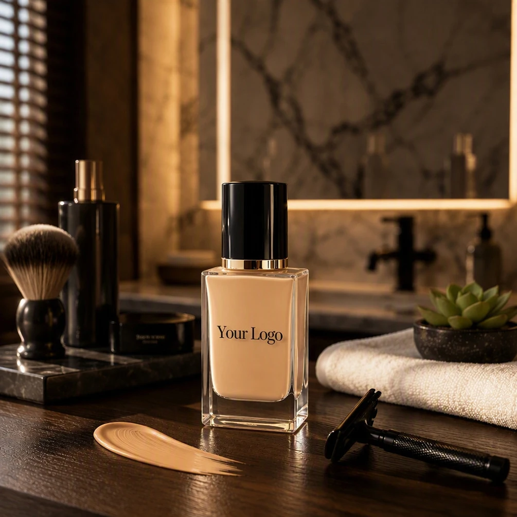 fond-de-teint-liquide-marque-blanche-pour-hommes-–-cosmetique-Eclaircissant-couvrance-totale-logo-personnalise-naturel-impermeable-vegan-maquillage-avec-couvercle-noir