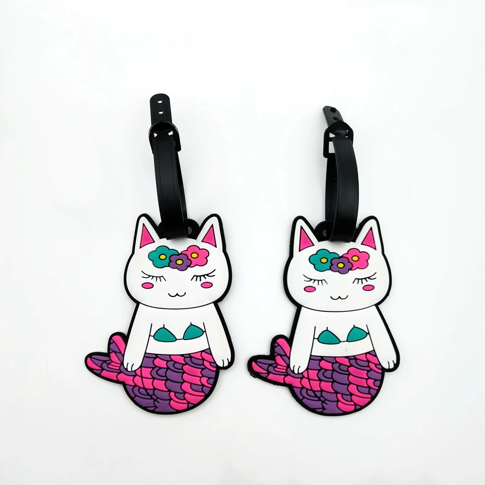 1 قطعة/2 قطعة لطيف هريرة حورية البحر علامة الأمتعة قلادة للسفر ورحلة العمل ، مصنع الطائرة الأمتعة حقيبة فقدان الوقاية العلامة ، #5