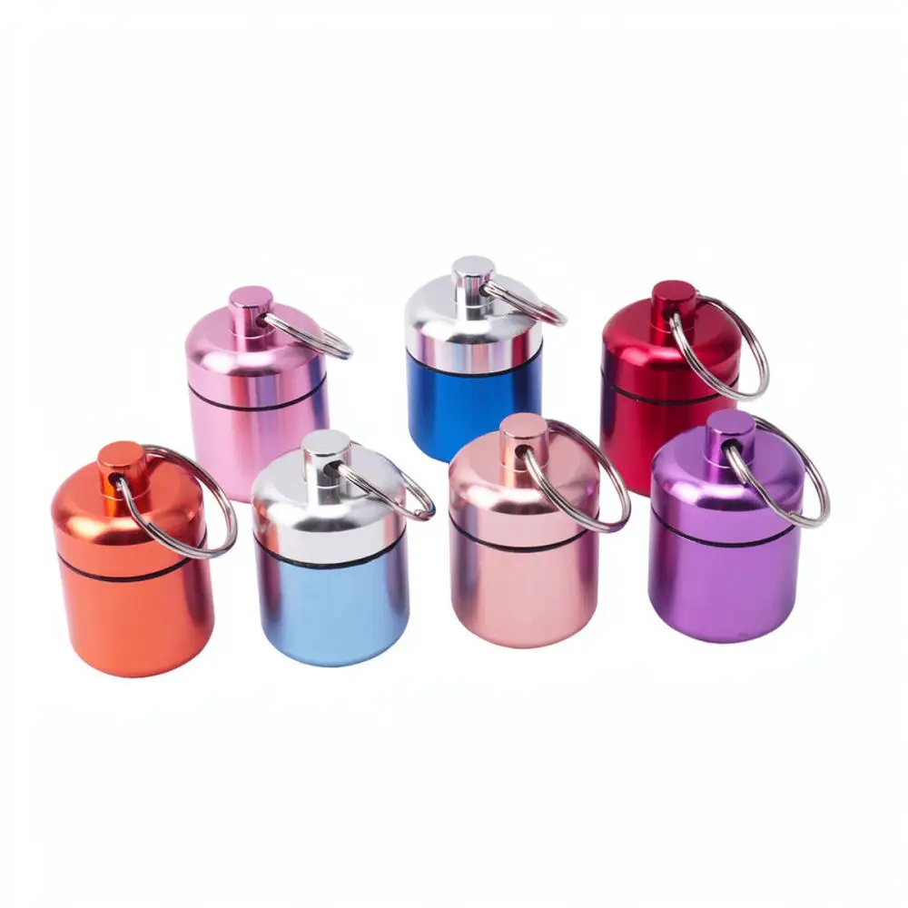 Aluminum Pill Case Waterproof Metal Container Keychain Storage Jar For Travel Outdoor Earplugs Coin Holder Portable Organizer