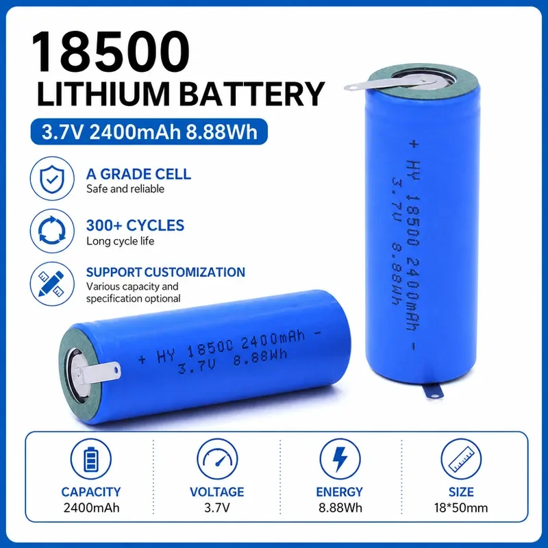 1000PCS For 18500 Lithium Battery 3.7V Electric Hair Clipper Rechargeable Push Shearing Hair Trimmer Ball Remover