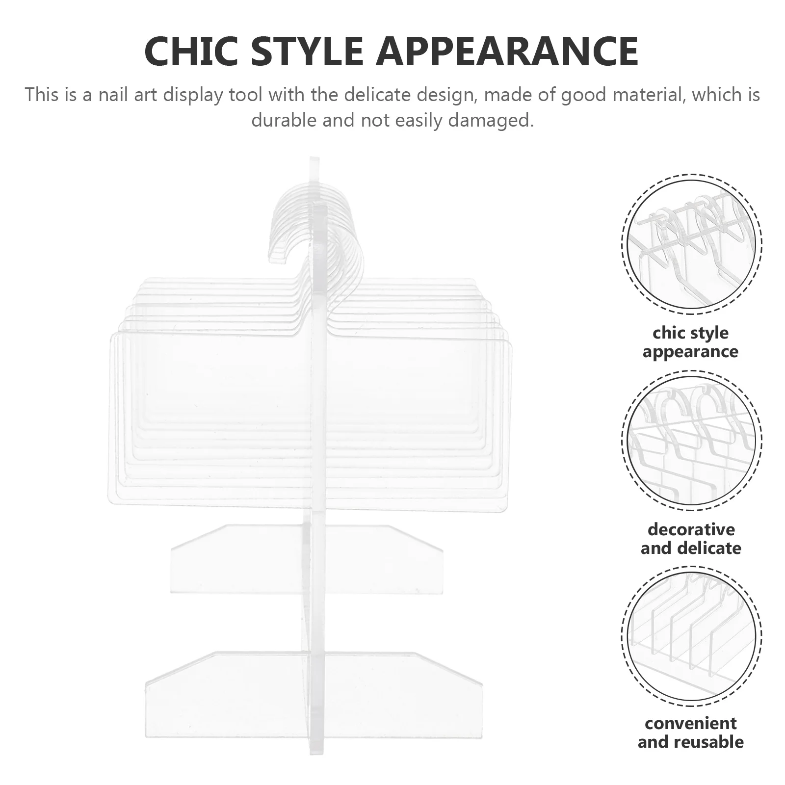 

1Set Nail Tips Display Board Durable Acrylic False Nail Tips Stand Portable Manicure Display Sample Holder Manicure Supplies