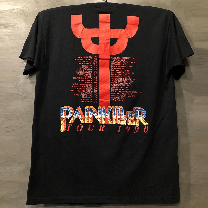 Judas Priest Band Hip Hop Style Short Sleeve T-Shirt Men's Retro Streetwear Rock Cotton Loose Fit Youthful Printed T-Shirt