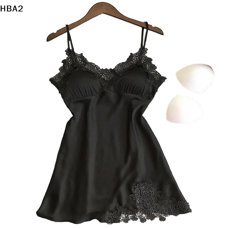 

【H】1Pc Women's Sexy Silk Suspender Nightdress – Spring Summer Ice Silk Thin Halter Design, Satin Pajamas Home Service Dresses