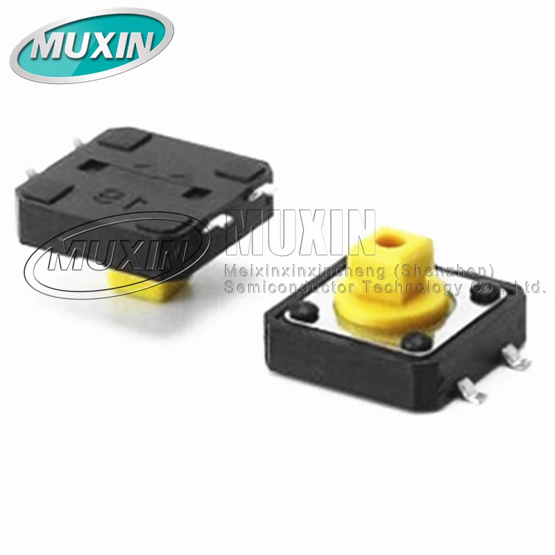50pcs/lot Light Touch 4-pin Square Head 12x12x7.3 Micro 12x12 Four Pin/Patch Button Small Switch 12*12*7.3