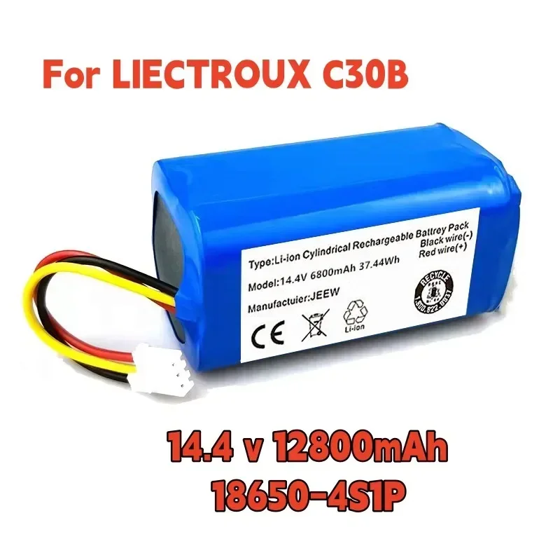 100% new original 14.4 v 12800mAh battery for LIECTROUX C30B robot vacuum cleaner 1 part/package