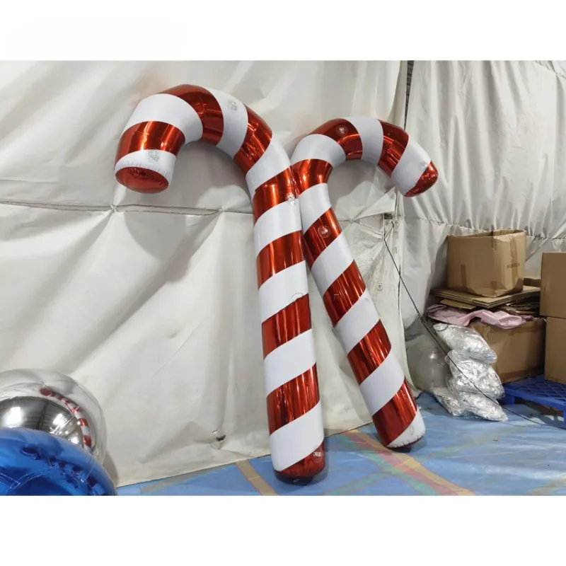 Party Decoration Inflatable Christmas Mirror Balloon Decoration Mirror Candy Cane