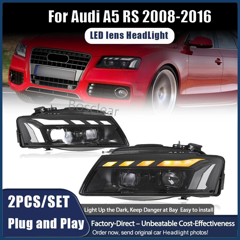 

Automobile Lighting System LED Laser Headlight for Audi A5 2008-2016 Headlamp Assembly RS Style DRL Plug and Play Car Accesorios