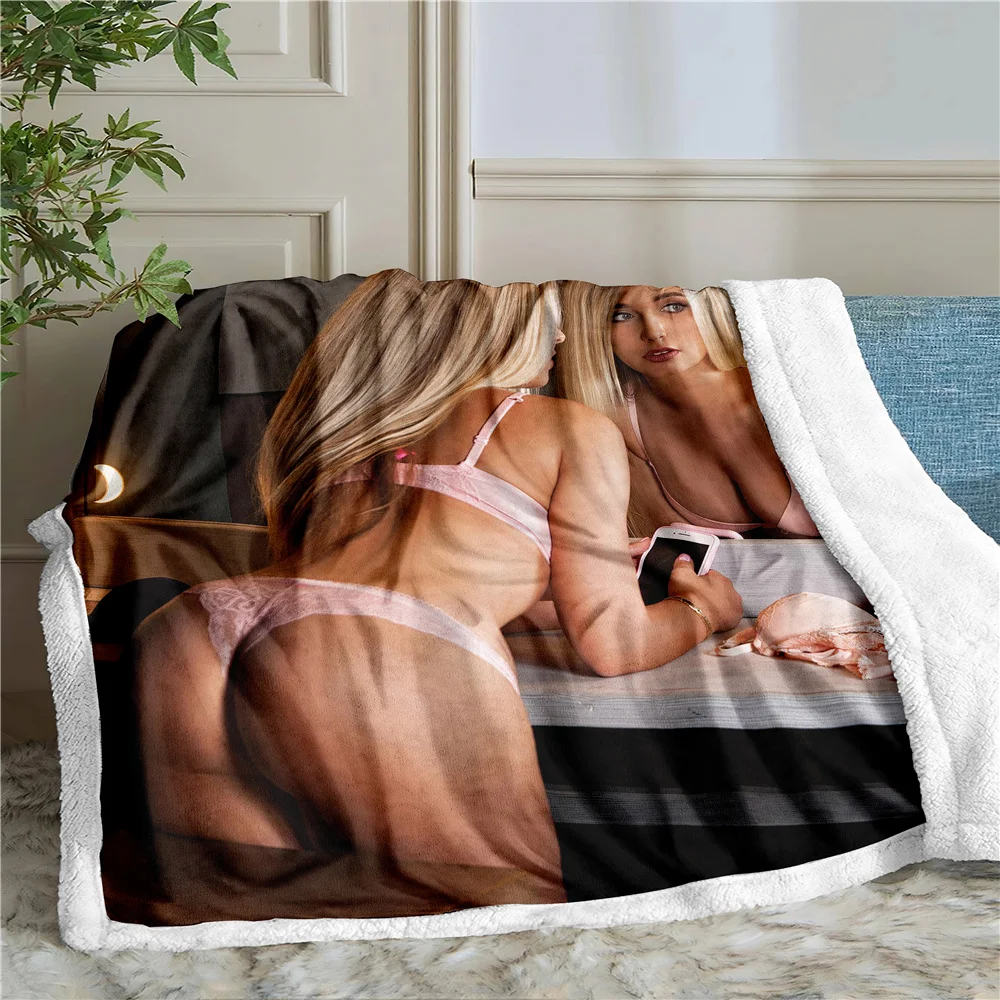 

Sexy Beauty 3D Printing Plush Fleece Blanket Adult Fashion Quilts Home Office Washable Duvet Casual Kids Girls Sherpa Blanket