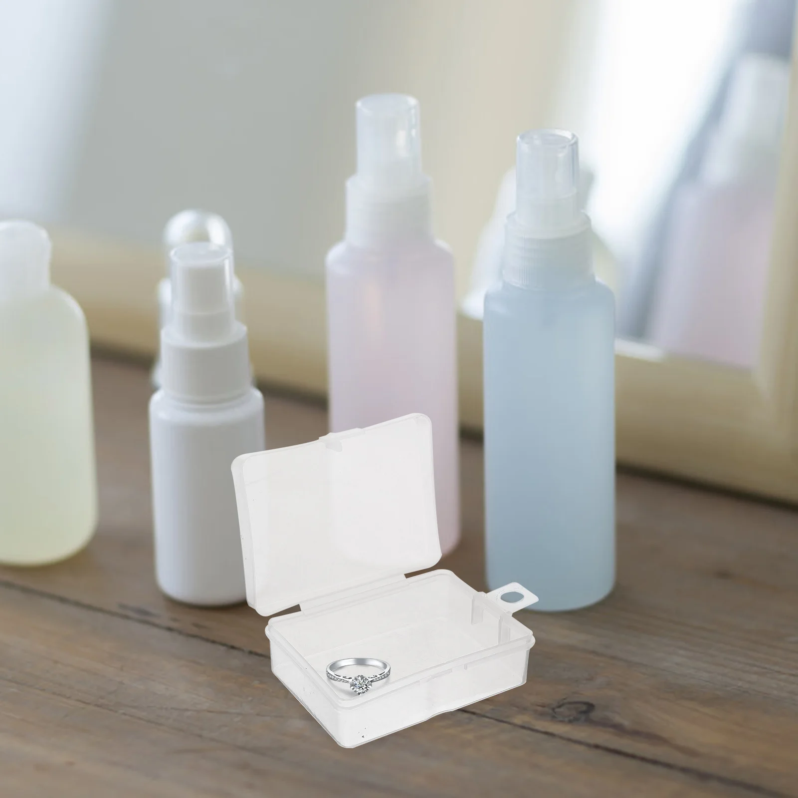 

10pcs Locking Box Small Clear Storage Containers For Jewelry Beads Earplugs Rings Pills Mini Organizer Transparent Portable