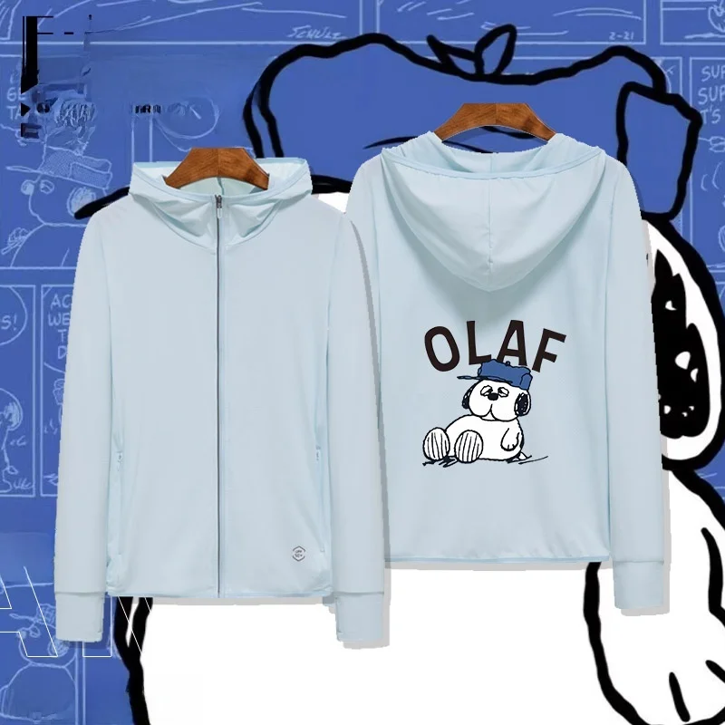 

Летняя модная свободная одежда из ледяного шелка с мультяшным принтом для защиты от солнца, быстросохнущая, с длинными рукавами, для молодежи