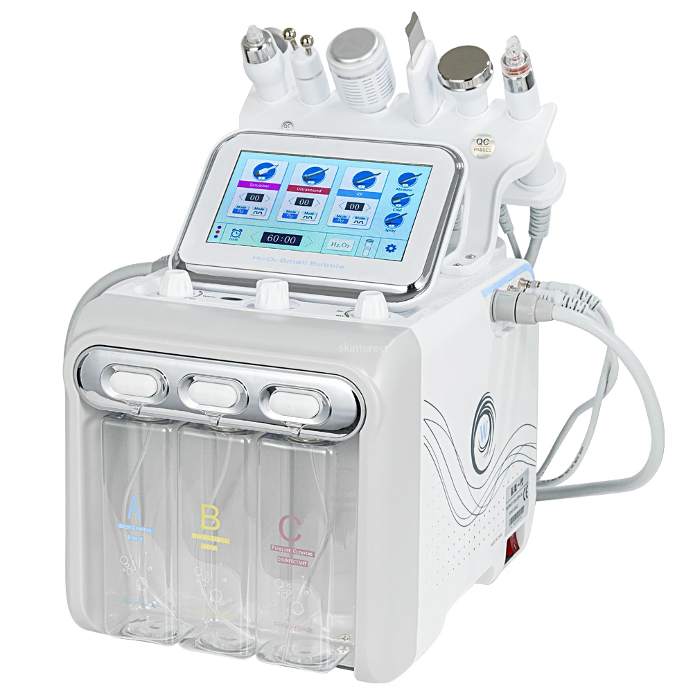 6 w 1 hydrodermabrazja wodorowo-tlenowa maszyna do twarzy twarz czyste usuwanie zaskórników RF peeling do skóry Aqua urządzenia do pielęgnacji twarzy