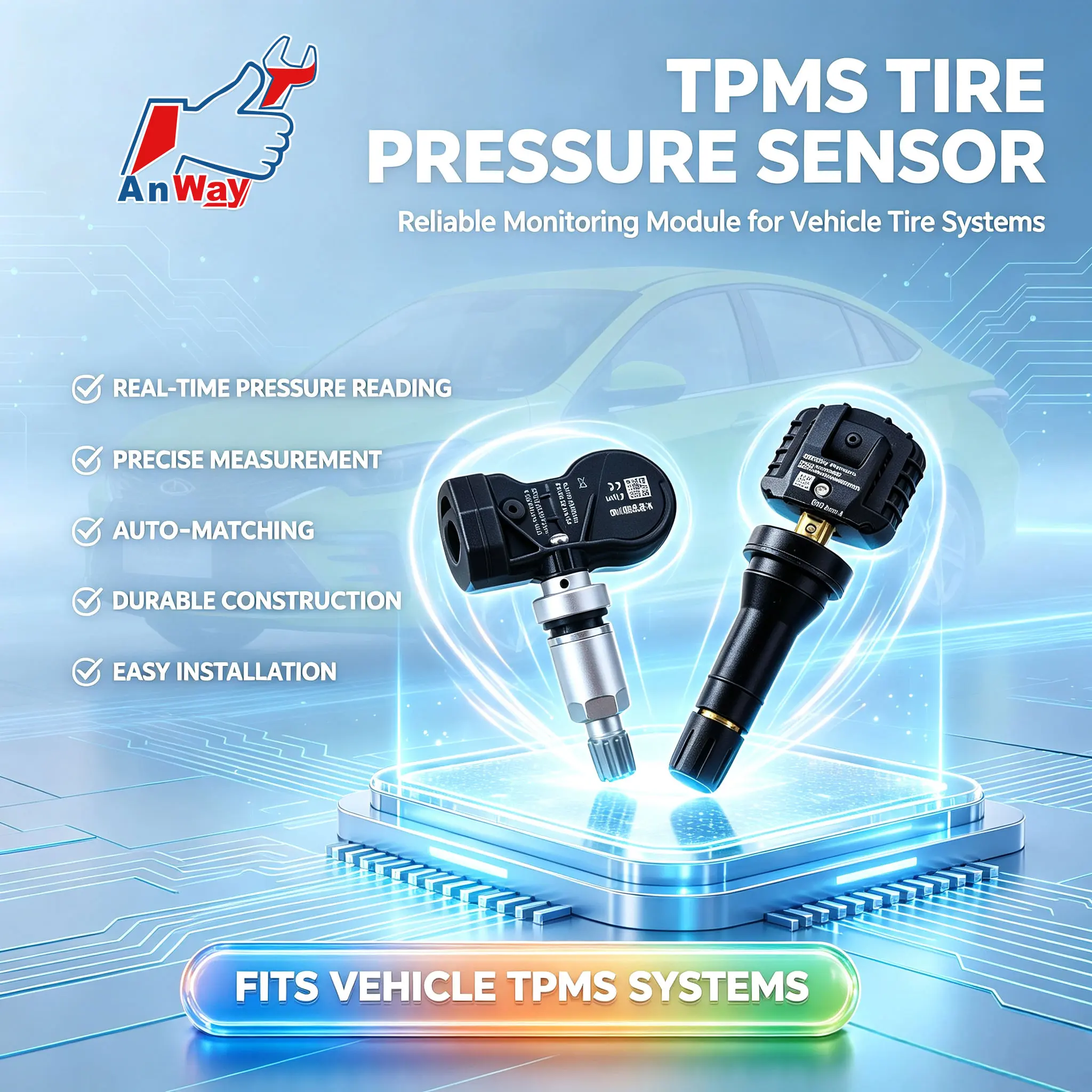 Custom Fit Car Tire Pressure Sensor For Chery Arrizo 5 2017-2025 Tire onitoring System TPMS Sensor Auto Learn High Accuracy