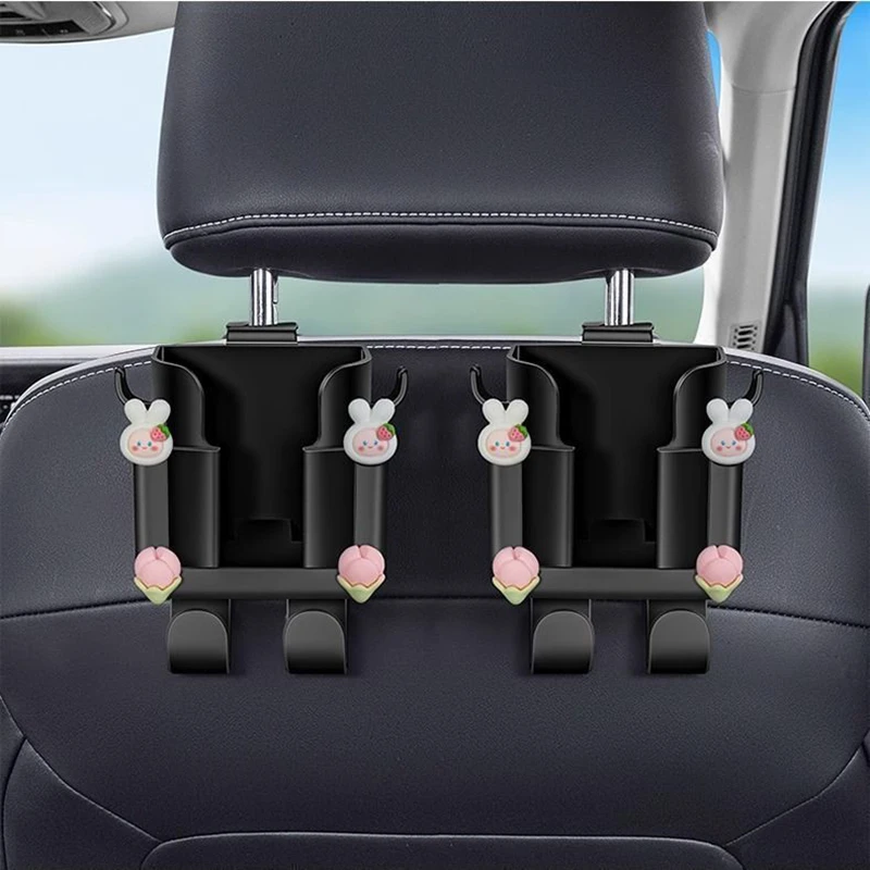 Car Seat Backrest Storage Rack with Cup Holder Phone Holder and Hooks Saving Space Automotive Parts Car Rear Seat Universal