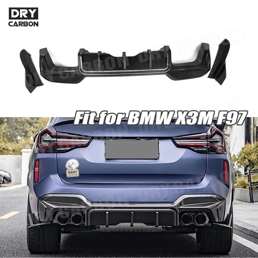 

Dry Carbon Fiber Rear Bumper Diffuser Spoiler Side Flaps Splitters FRP Car Body Kits Accessories for BMW X3M F97 2022+ S Style