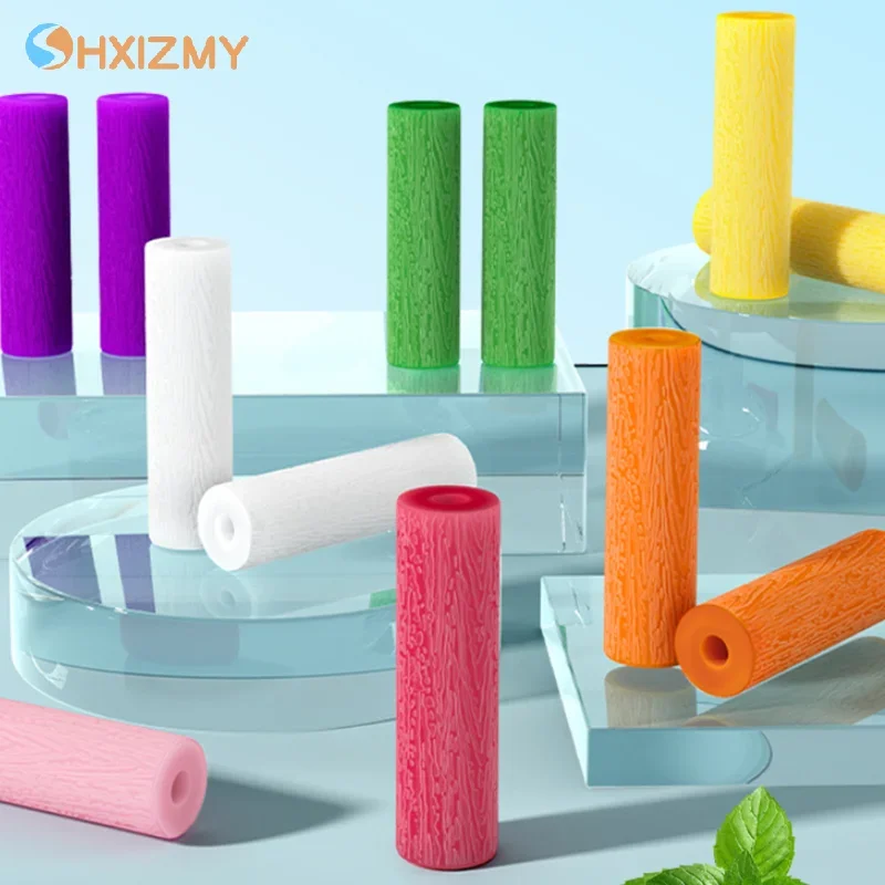 

10 шт., зубная палочка, фруктовый вкус, ортодонтический выравниватель прикуса, жевательная силиконовая палочка для зубов, узор в виде дерева, дизайн, выравниватель жевания зубов