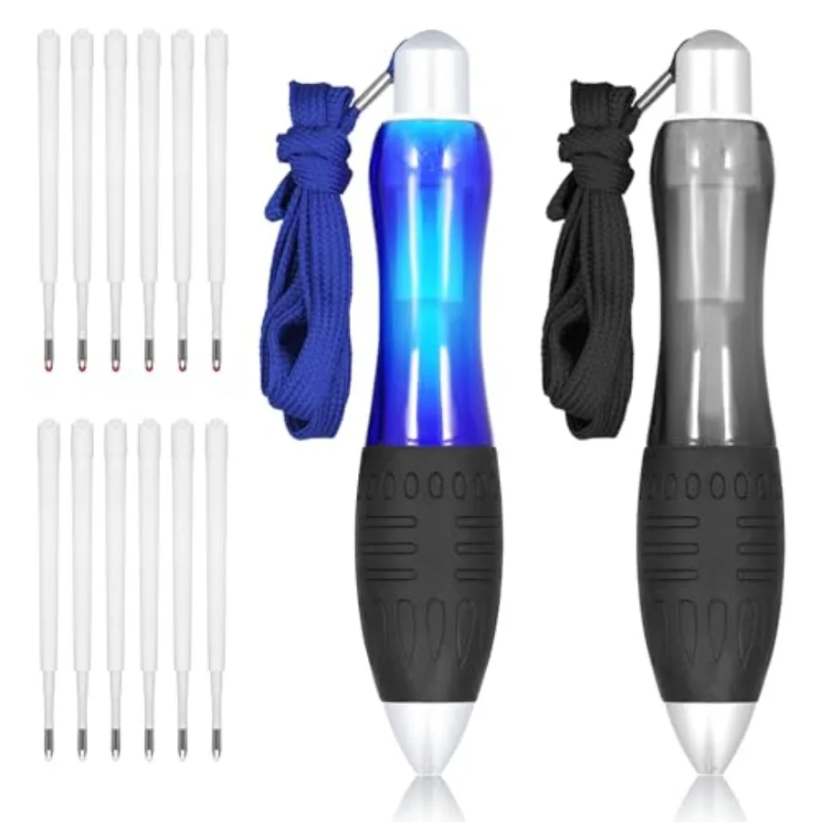 

2pcs Big Fat Pens with 12 Refills Large Bold Grip Pens Large Wide Grip Pens Aids Writing for Elderly Hand Tremors Weak Hand Bla