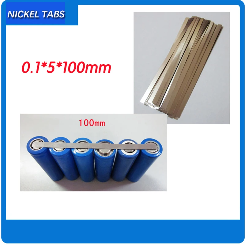 0.1x5x100mm Nickel Steel Tab Welding Tab Panel Solder Tab 18650 For Battery Pack Mobile Power Supply