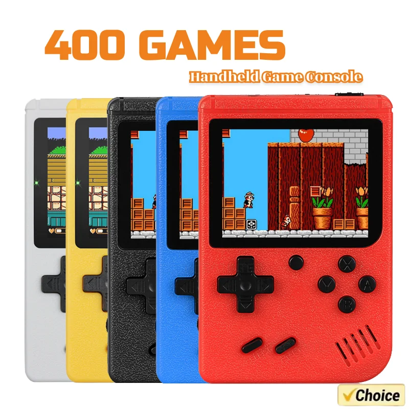 Consola de videojuegos portátil retro mini de 8 bits con pantalla LCD a color de 3.0 pulgadas para niños, reproductor de juegos a color con 400 juegos incorporados