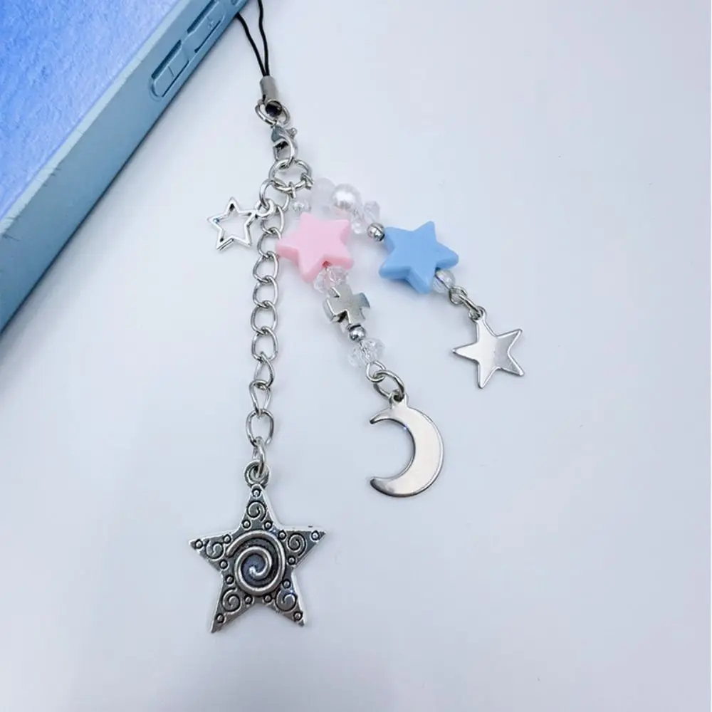 

Цепочка для телефона в стиле Spice Girl Y2K: звезда, крест, сердце, серебряная пентаграмма, брелок-подвеска Y2K