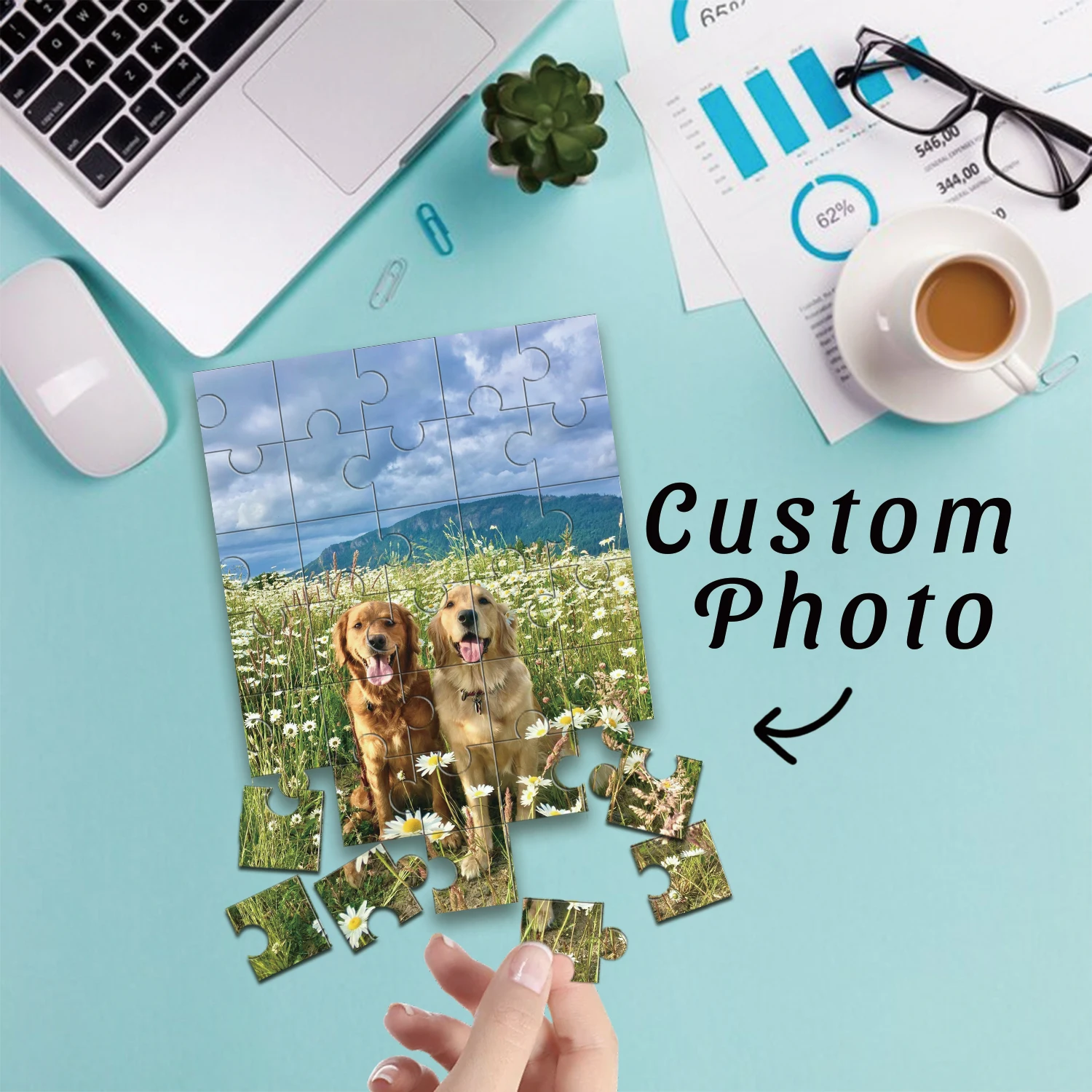 1 Packung Personalisiertes Tier-Foto-Holzpuzzle, Familien-Geschenk für Geburtstag, Hochzeit, Jahrestag, Valentinstag, 35/150/300/500/1000 Teile