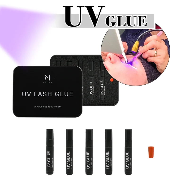 JOMAY Glue NEW UV Eyelash Glue For Fake Lashes Eyelash Extension Adhesive 1-3S Quick Dry Long-Lasting Profession UV Glue Set