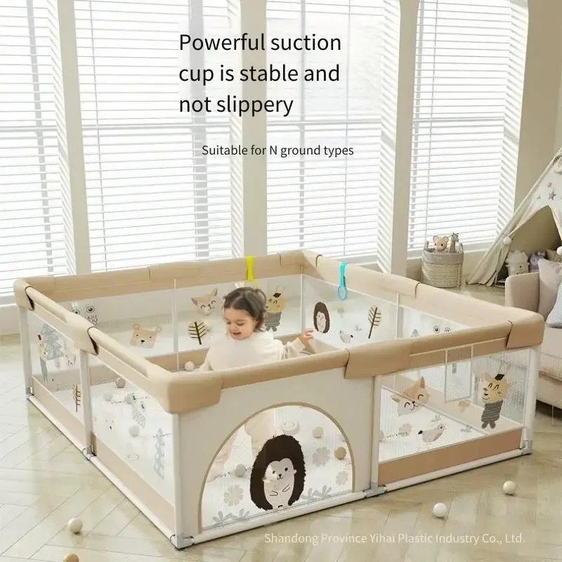 Cercadinho para bebês, portão de segurança, malha macia, quintal de brincar com tapete para engatinhar, área de jogo interna durável para bebês, crianças, proteção para casa