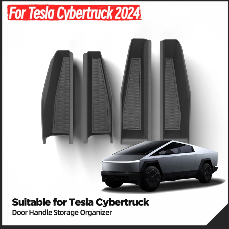

For Tesla Cybertruck 2024 Car Door Handle Storage Box Car Interior Accessories ABS Front Rear Door Storage Organizer Tray