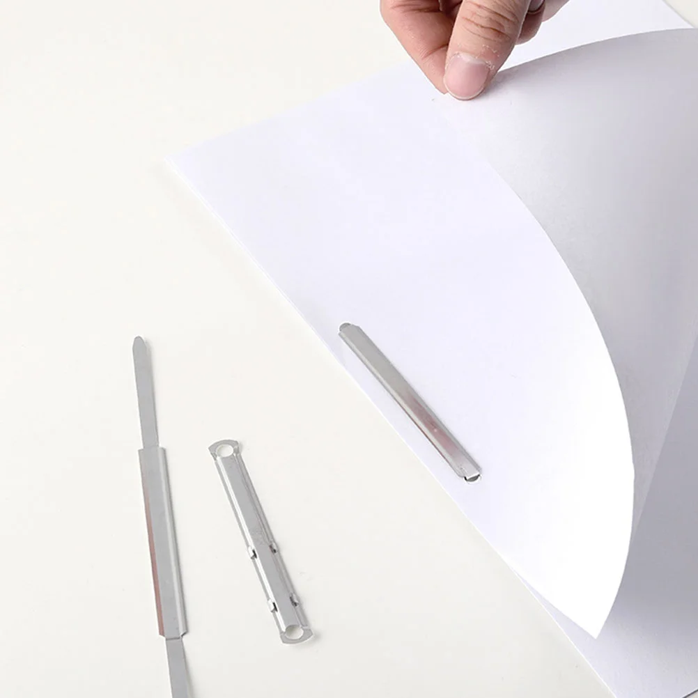 100 Pcs Metalbindingclipbindingringbindingstrip Easy to Install Bookbinding Clips Stationery Supplies Practical Fastener Safe