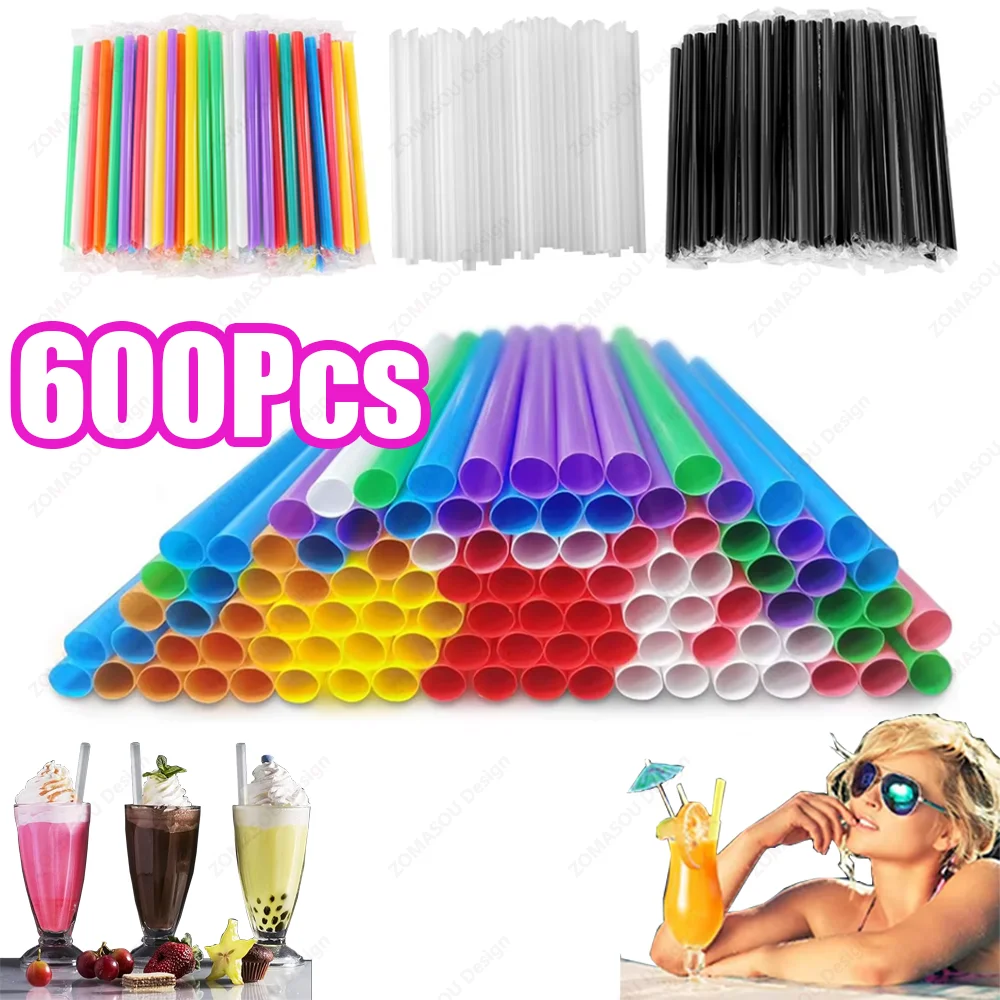 

100-600Pcs Large Milkshake Straws Milk Tea Straws Drinking Straws Bubble Tea Straw for Party Wedding Bar Accessories Wholesale
