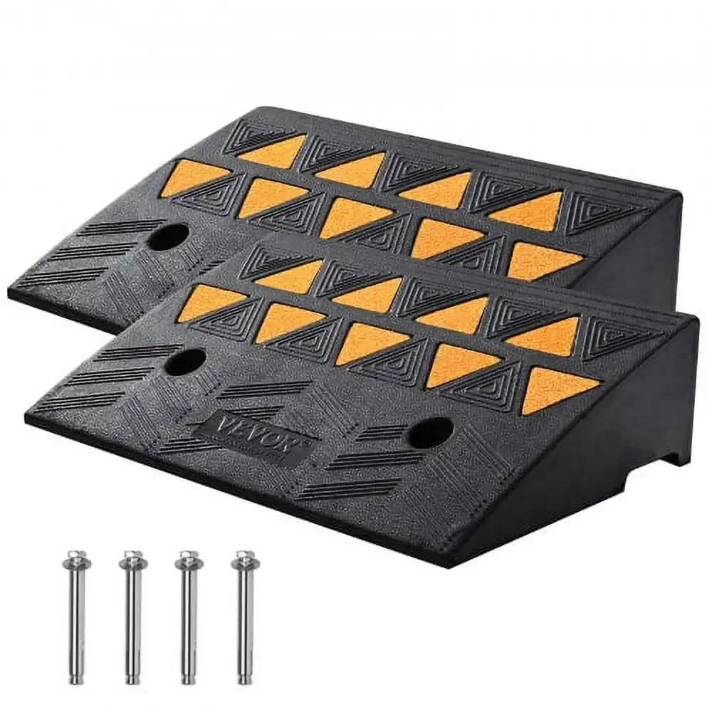 

Rubber Curb Ramp 2 Pack, 5" Rise Height Heavy-Duty 33069 lbs/15 T Capacity Threshold Ramps, Driveway Ramps