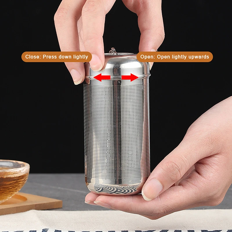 Tea Strainer With Chain Stainless Steel Tea Infuser Tea Leaves Spice Seasoning Ball Strainer Teapot Fine Mesh Coffee Filter