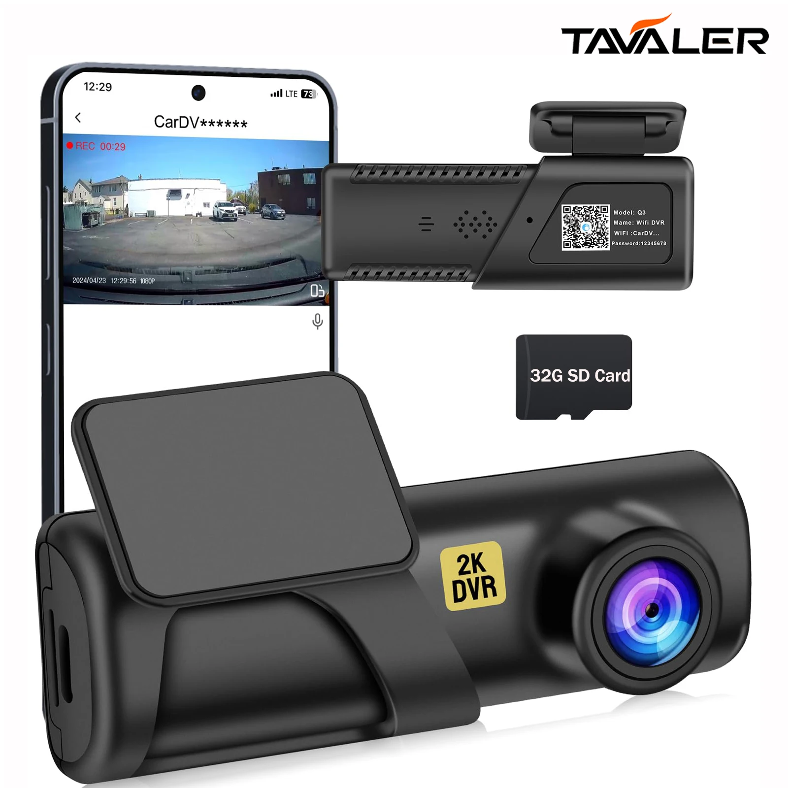 

WiFi Smart Connect FHD 1080P Dash Camera For Cars Mini Car Camera Dash Cam Front 160° Wide Angle/Night Vision/24H Loop Recording