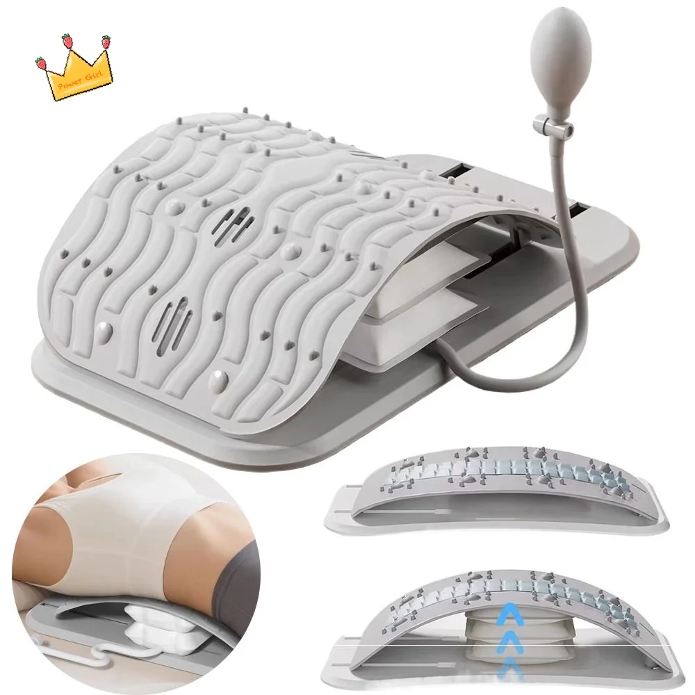 

Adjustable Height Lumbar Support Cushion Ergonomic Design Inflatable Support Back Stretcher Comfortable Strong Load-Bearing