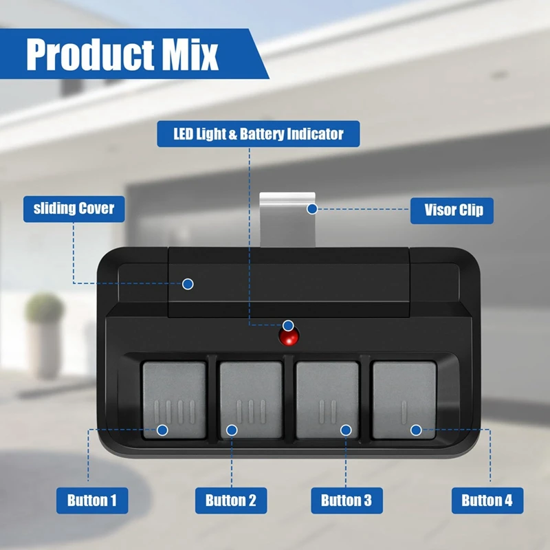 2Pack 894LT Door Opener Remote Replaces 811LM 61LM 361LM Remote Learning Garage Remote Control Compatible For Liftmaster Durable