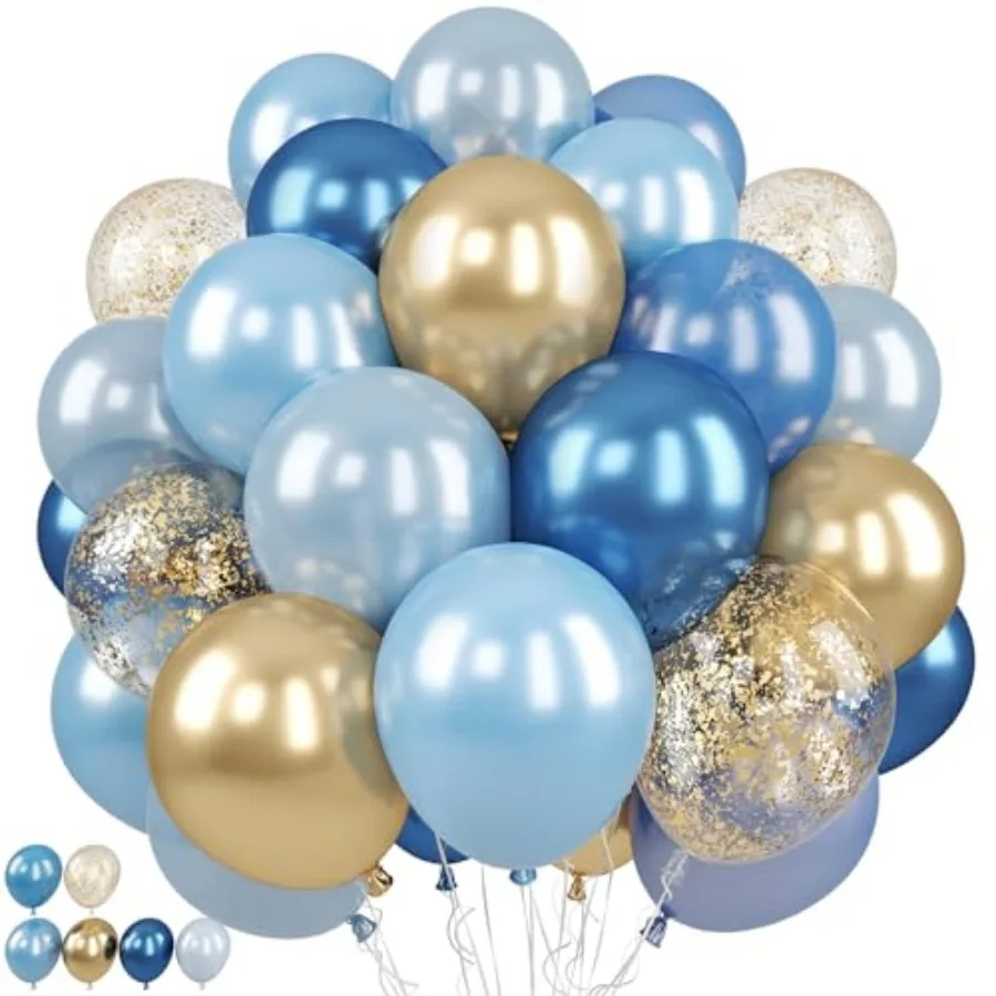 

and Balloon, 50 Packs 12 Inch Metallic Double Stuffed Balloons with Confetti Ballons for Birthday Party Decorations Wedding Bri
