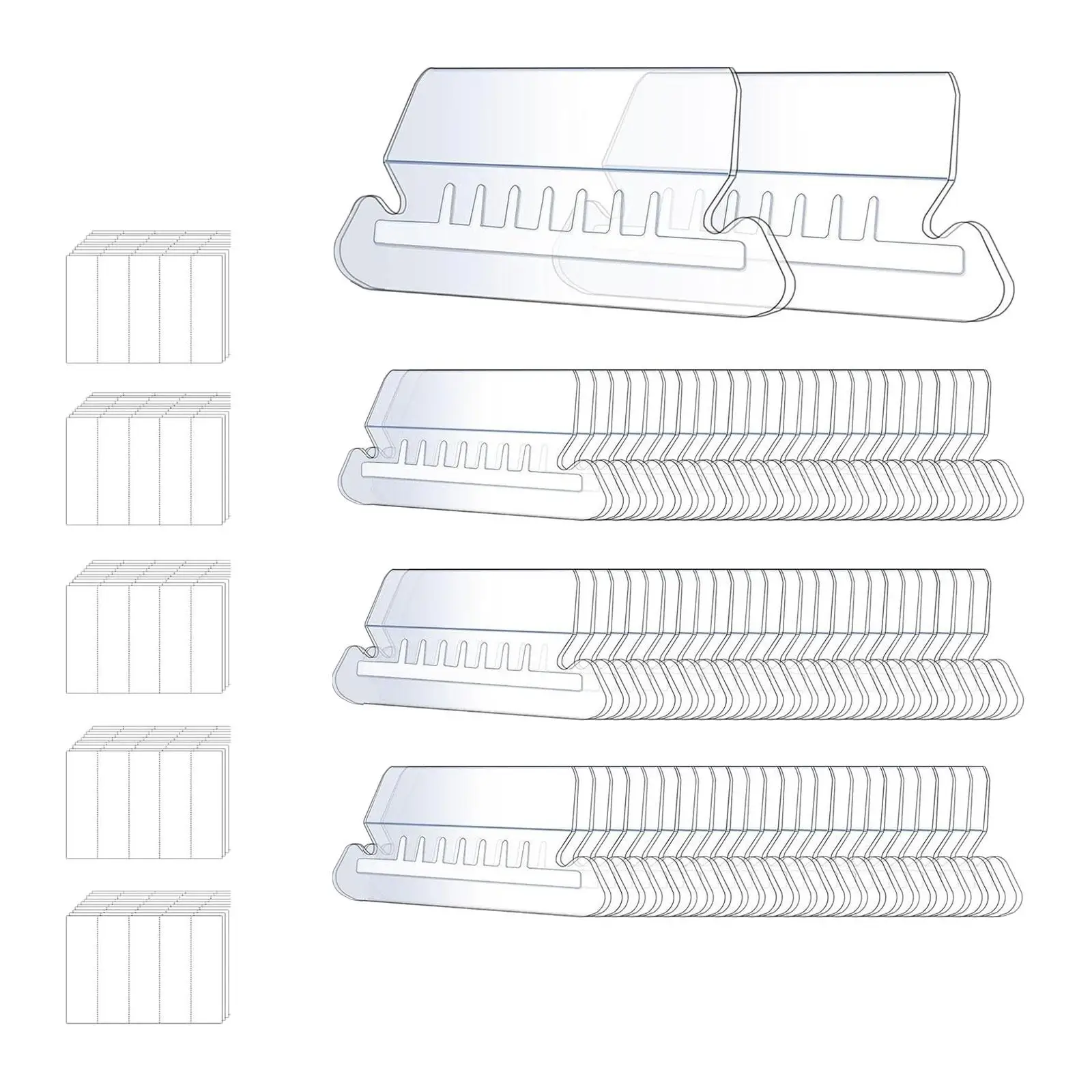

50x Hanging File Folder Tabs and Inserts Transparent Heavy Duty Convenient for Hanging Folders for Cabinet Room School Office