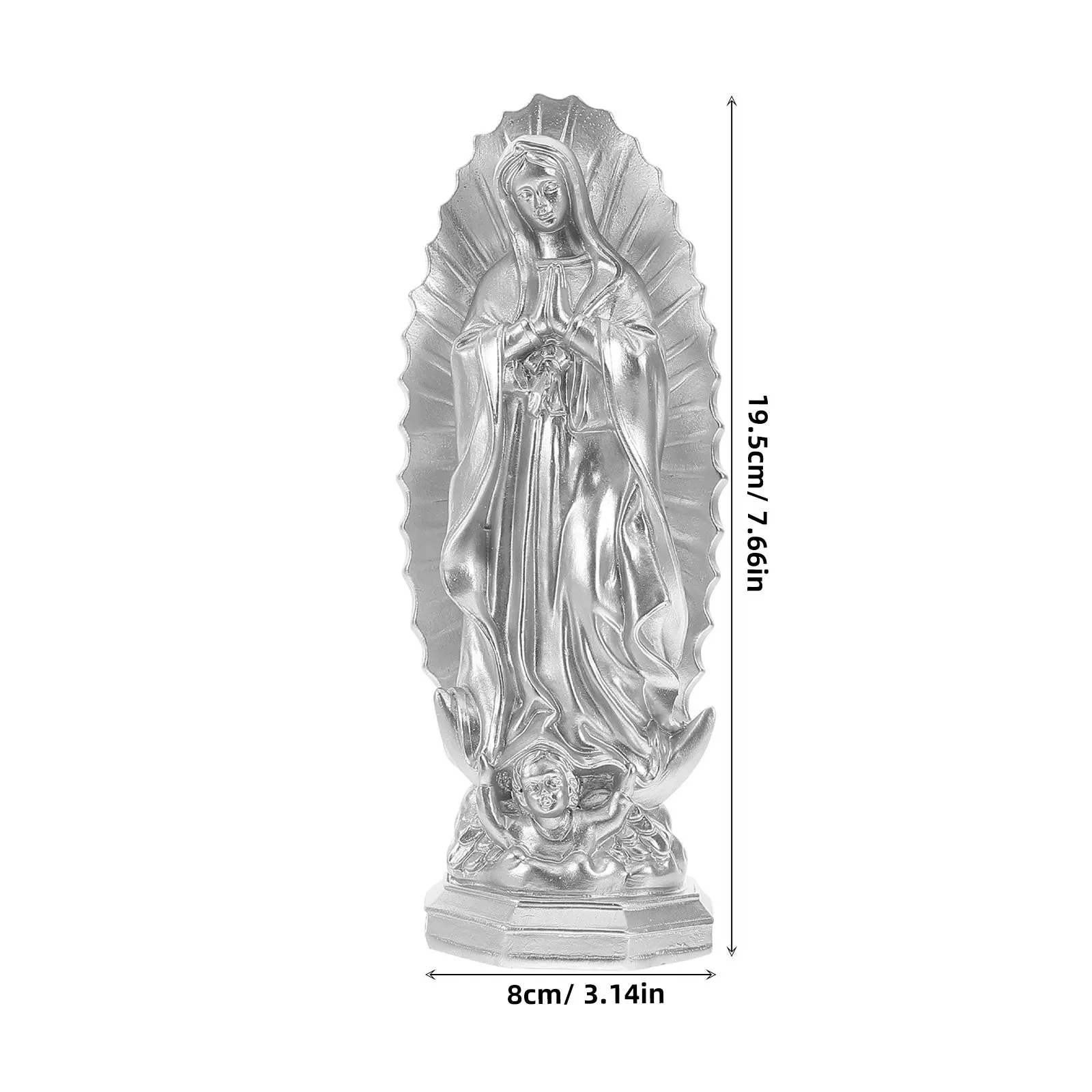 Virgin Mary Resin Statue Home Decor Catholic Sculpture Serene Prayer Pose Our Lady of Grace Blessed Mother Indoor