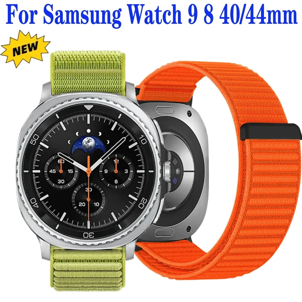 Nylon-Schlaufenarmband für Samsung Galaxy Watch 8 Classic 46mm, atmungsaktives Ersatzarmband für Samsung Watch 9 8 44/40mm Zubehör