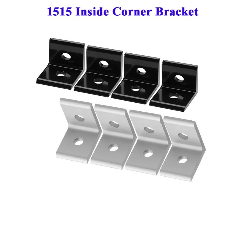 4pcs 1515 Aluminium Profile L Shape Inside Corner Brackets 90 Degree 2 Hole Fitting Angle Connector for 3D CNC