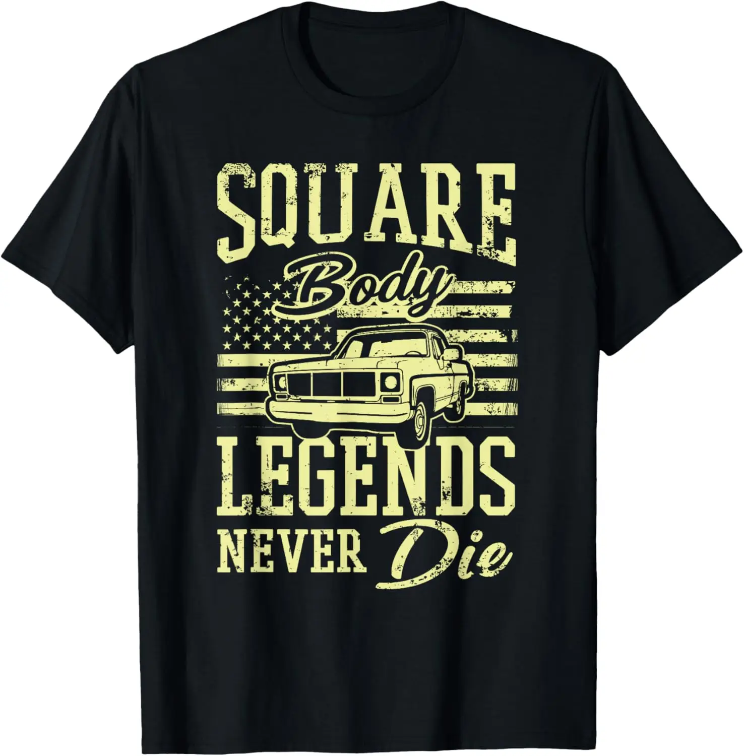 

Funny Squarebody American Flag Classic Truck for Men T-Shirt