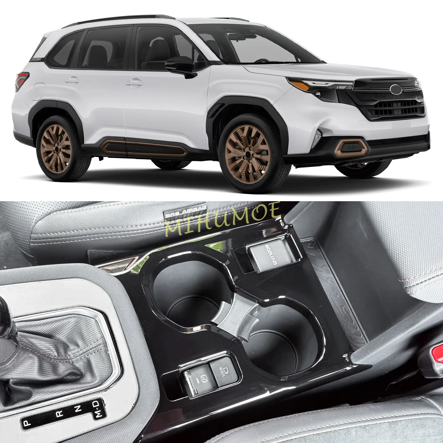 

Накладка-стикер из АБС-пластика для центральной консоли, подлокотника и подстаканника для Subaru Forester SL 2025 2026, аксессуары для авто