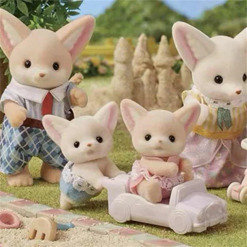 In Stock Genuine Sylvanian Families Anime Figures Ear Fox Family Girl Children\'S Toy Doll Gift Baby Series Ternurines Doll Gifts