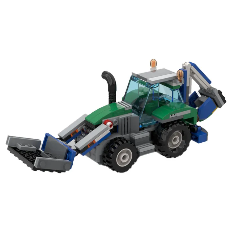 MOC-43629 Building Block Backhoe Loader Model Ornament 184 Pieces Children's Educational Birthday Christmas New Year Toy Gift