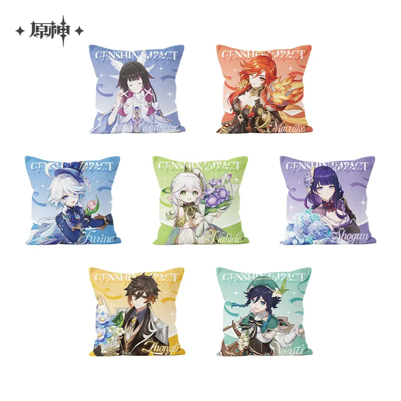 [Genuine] miHoYo Game Genshin Impact 5th Anniversary Celebration Series Cartoon Pillow Anime Prop Hug Pillow Cosplay Xmas Gifts