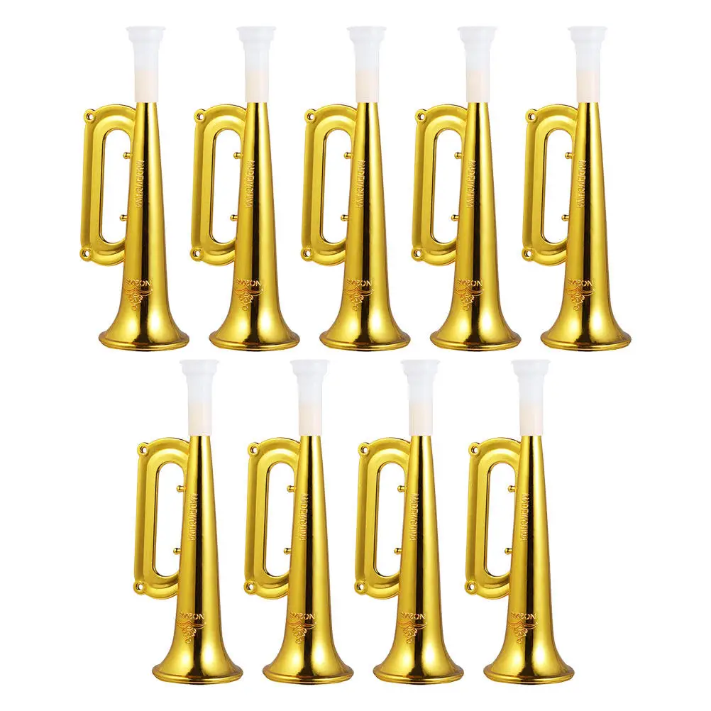 9Pcs Kids Plastic Trumpet Loud Cheering Stadium Horns Comfortable Grip for Sports Events Parties Noisemakers Soccer Game