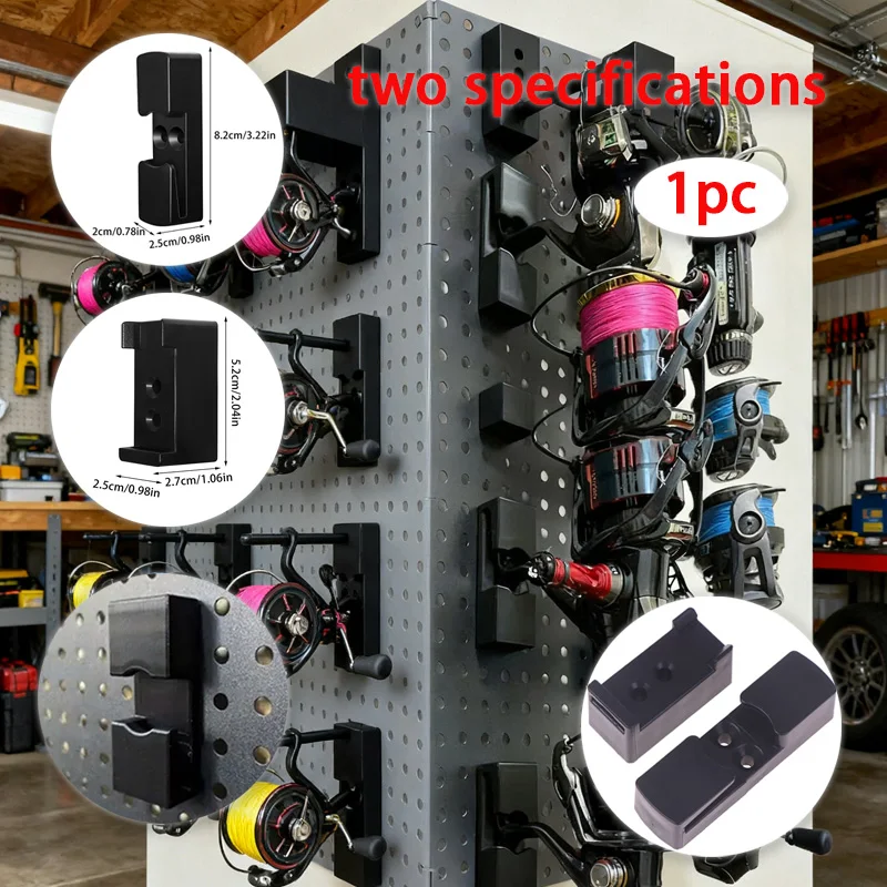 1 قطعة جدار جبل بكرة تخزين الرف الصيد بكرة جدار عرض التخزين المنظم عرض موقف مع مسامير معدات معدات الأسماك