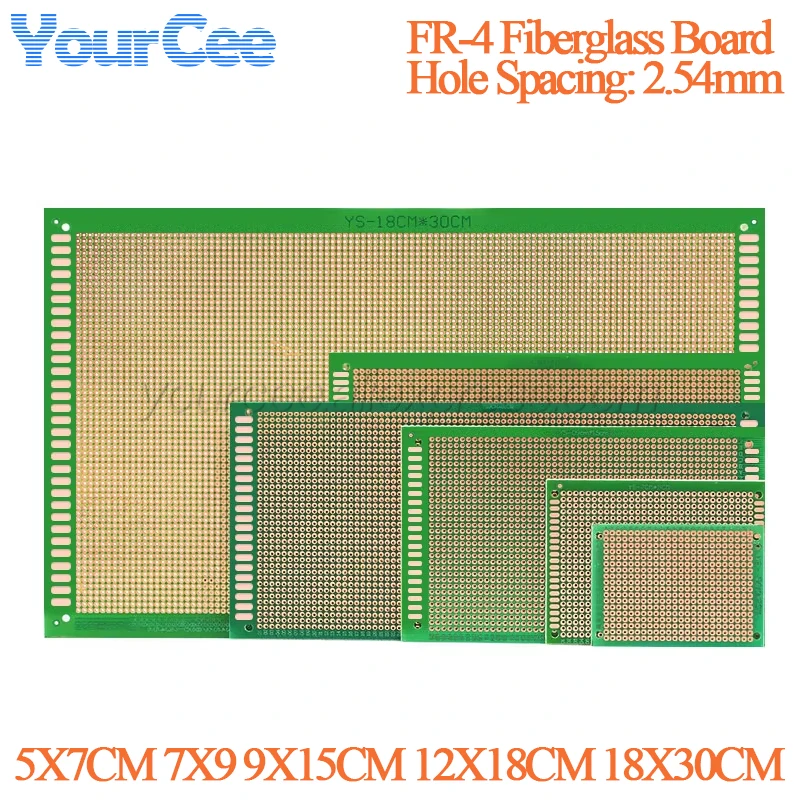 FR-4 Uniwersalna płytka drukowana z włókna szklanego 18*30CM 12*18 9*15cm 7*9 5*7 Prototypowa płytka drukowana Pcb 12X18 18X30 5X7 7X9 9X15CM