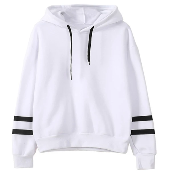 New Autumn Womens Hoodie Long-Sleeved Lazy Style Top Daily Striped Slim Fit Sweatshirts Solid Color Versatile Casual Tracksuit