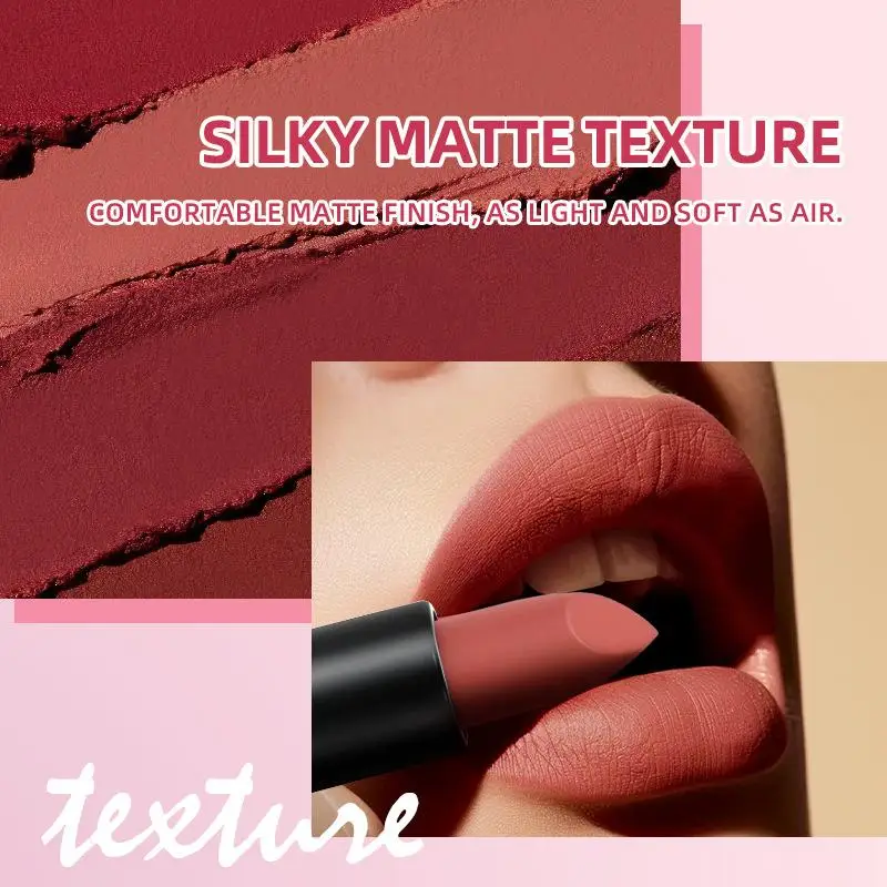 【WHB】BSIMONE 3,5g taza antiadherente de nicho hidratante multicolor no es fácil de decolorar lápiz labial de Color duradero brillo de labios mate